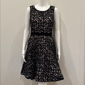 XSCAPE Black Lace Overlay Dress